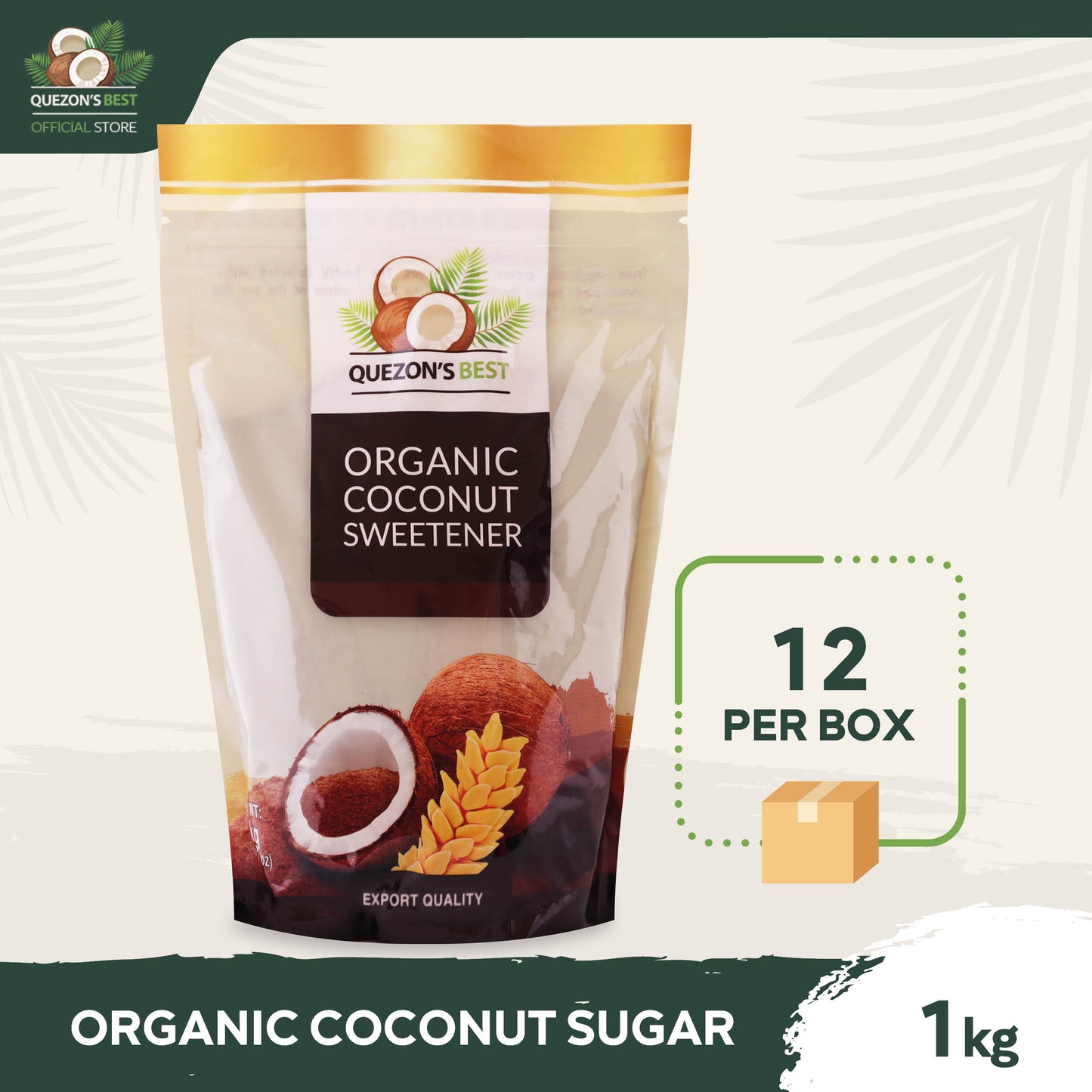 Quezon's Best Organic Coconut Sugar 1kg x 12 - Case