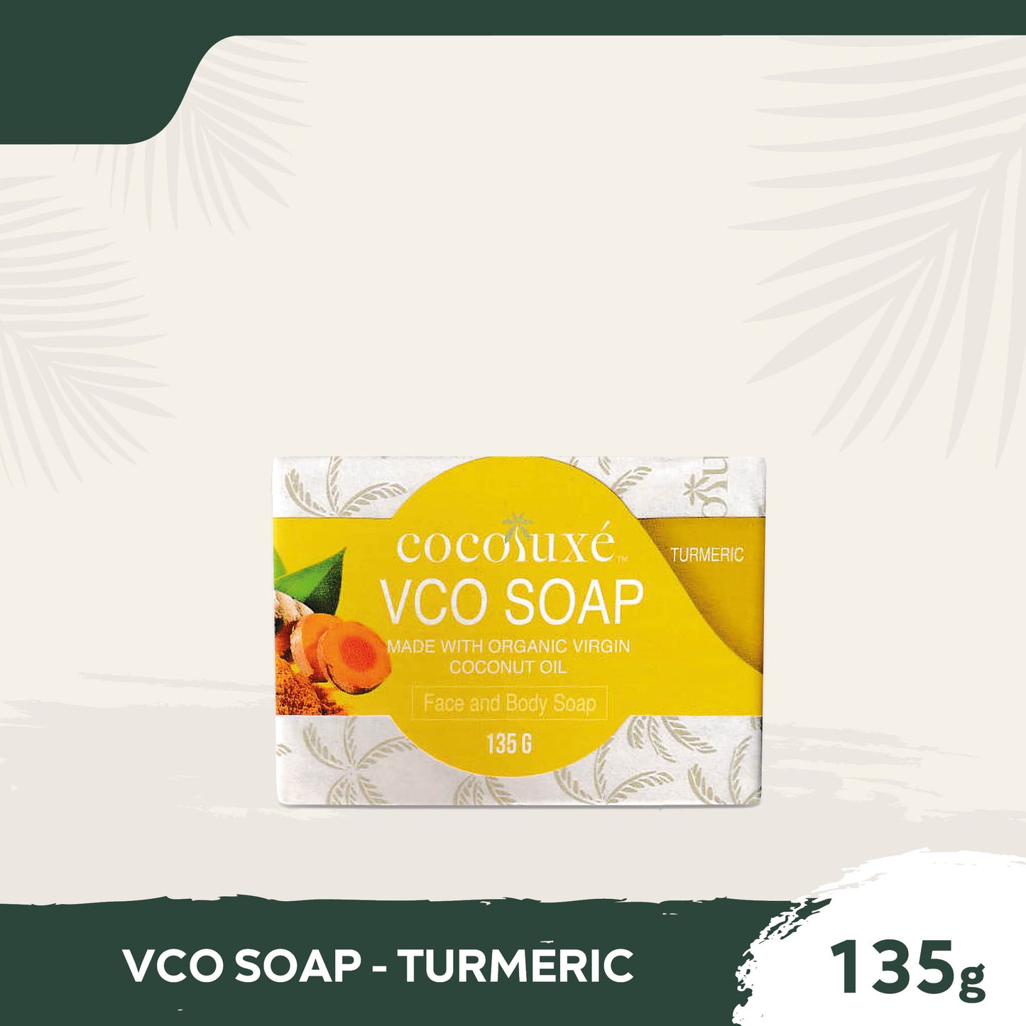 Cocoluxe VCO Soap w/ Turmeric 135g (made with Organic VCO)
