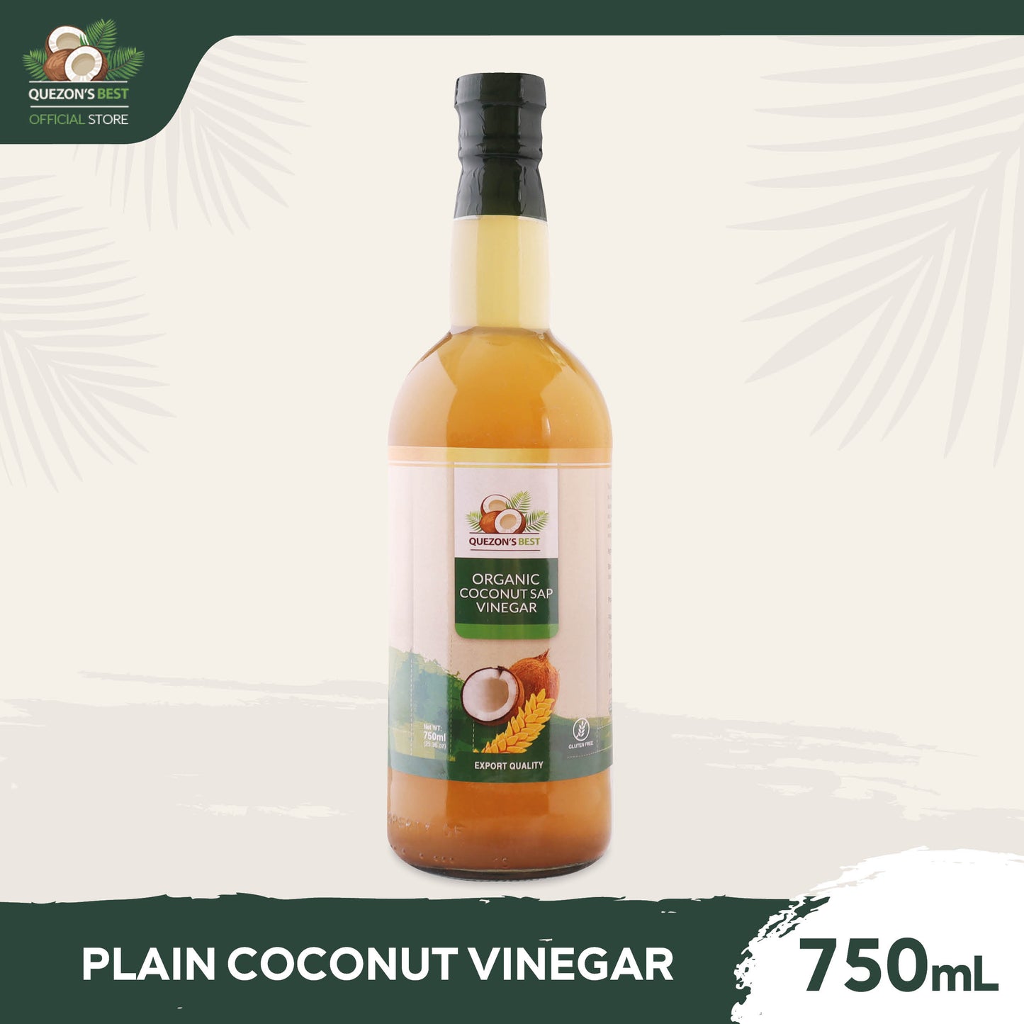 Quezon's Best Plain Organic Coconut Sap Vinegar 750mL