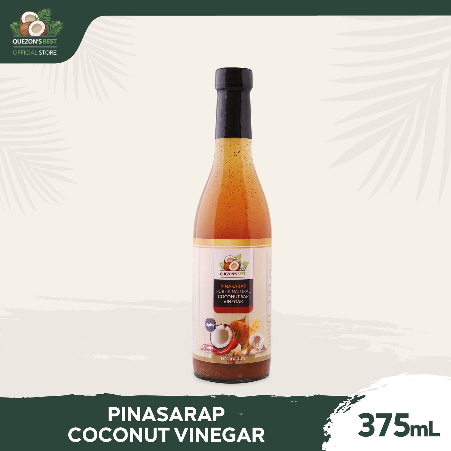 Quezon's Best Pinasarap (Spicy) Coconut Sap Vinegar 375mL