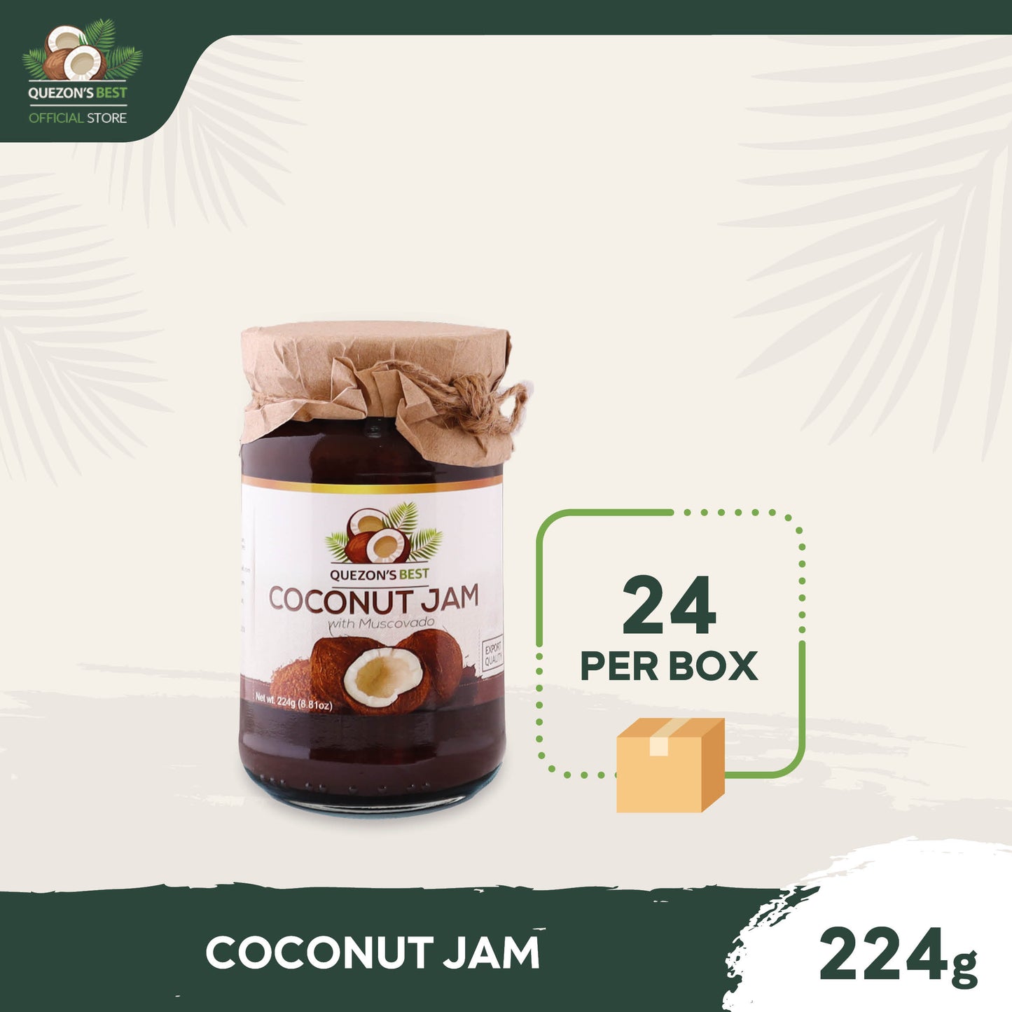 Quezon's Best Coconut Jam with Muscovado 224g x 24 - Case